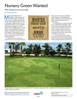Nursery Green Wanted - USGA Green Section Record