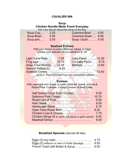menu - Cavalier Inn
