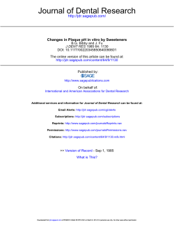 Changes in Plaque pH in vitro by Sweeteners