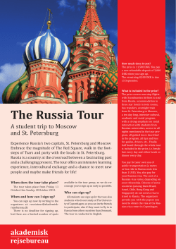 The Russia Tour - International Students &ndash; University of Copenhagen