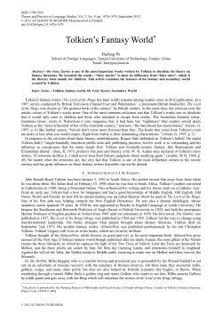 Tolkien`s Fantasy World