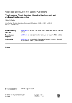 philosophical perspective The Spokane Flood debates: historical