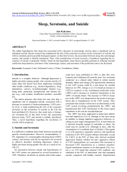 Sleep, Serotonin, and Suicide - Scientific Research Publishing