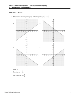 1AL2.2: Linear Inequalities - Intercepts and Graphing