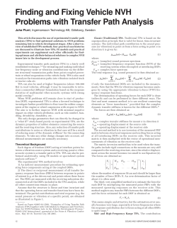 Finding and Fixing Vehicle NVH Problems with Transfer Path Analysis