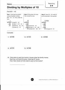 Dividing by Multiples of 10