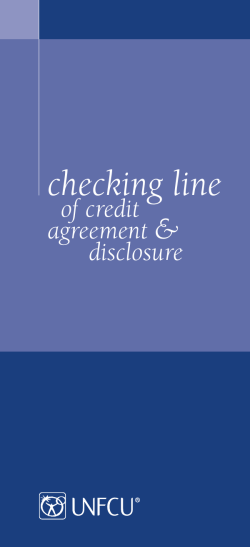 Checking Line of Credit Agreement
