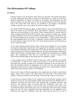 The Reformation Of Calliope O Henry