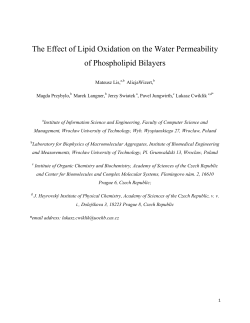 The Effect of Lipid Oxidation on the Water Permeability of