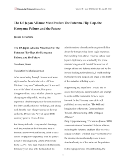 The US-Japan Alliance Must Evolve: The Futenma