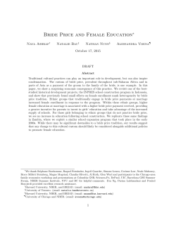 Bride Price and Female Education