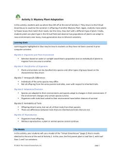 Activity 3: Mystery Plant Adaptation