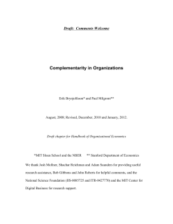Complementarity in Organizations