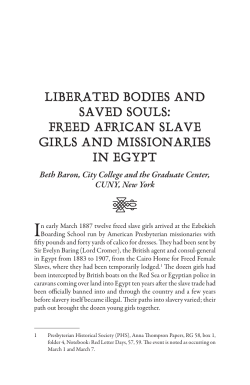 freed AfricAn slAve girls And missionAries in egypt