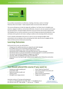 Presentation Skills MasterClass eBrochure