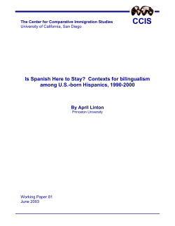 Is Spanish Here to Stay? Contexts for bilingualism among U.S.
