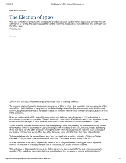 The Election of 1920