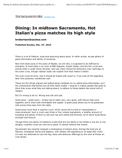 Dining: In midtown Sacramento, Hot Italian`s pizza matches its high