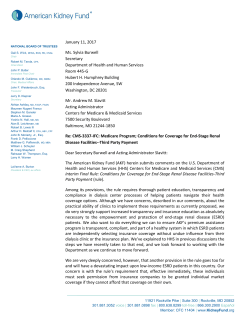 January 11, 2017 Ms. Sylvia Burwell Secretary Department of Health
