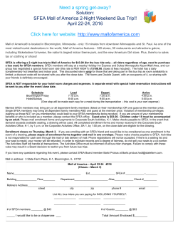 SFEA Mall of America 2-Night Weekend Bus Trip!!