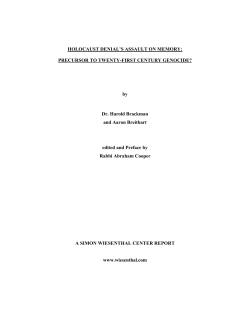 HOLOCAUST DENIAL`S ASSAULT ON MEMORY