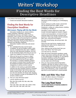 Finding the Best Words for Descriptive Headlines
