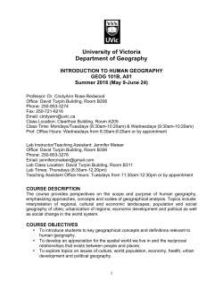 University of Victoria Department of Geography