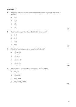 SL Bonding 2 1. What is the formula of an ionic compound formed by