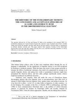 THE RHETORIC OF THE EXTRAORDINARY MOMENT: THE