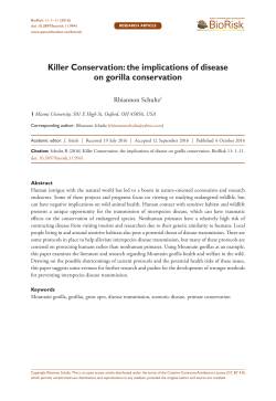 Killer Conservation: the implications of disease on gorilla