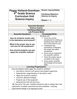 Peggy Holland-Grantham 6 Grade Science Curriculum Unit Science
