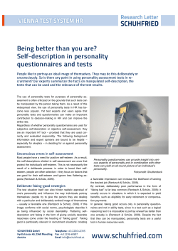 Personality questionnaires can provide insight into vari