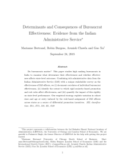 Determinants and Consequences of Bureaucrat Effectiveness