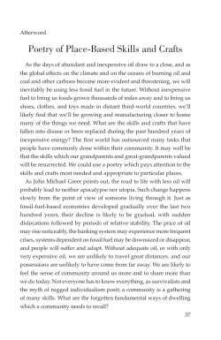 Poetry of Place-Based Skills and Crafts