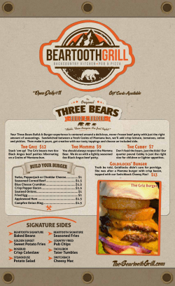 View Lunch Menu - The Beartooth Grill