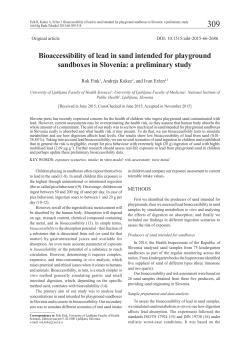 Bioaccessibility of lead in sand intended for playground sandboxes