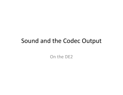 Sound and the Codec Output