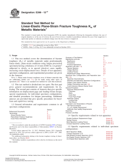 Linear-Elastic Plane-Strain Fracture Toughness KIc of Metallic
