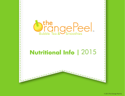 nutritional info - The Orange Peel