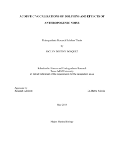 ACOUSTIC VOCALIZATIONS OF DOLPHINS AND EFFECTS OF
