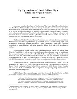 Local Balloon Flight Before the Wright Brothers.