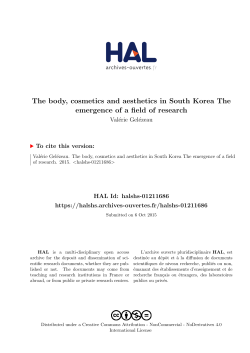The body, cosmetics and aesthetics in South Korea The - Hal-SHS