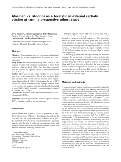 Atosiban vs. ritodrine as a tocolytic in external cephalic version at term