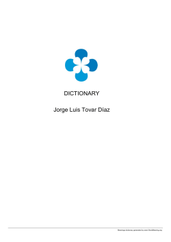 Jorge Luis Tovar D&iacute;az dictionary at www.WordMeaning.org VOL0