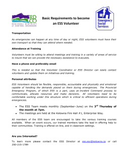 Basic Requirements to become an ESS Volunteer