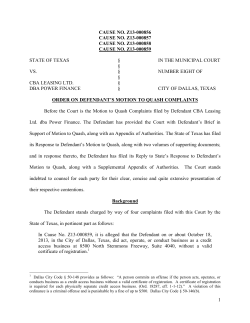 State v. Power Finance: Municipal Court Order