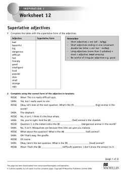 Worksheet 12 - Inspiration | Macmillan