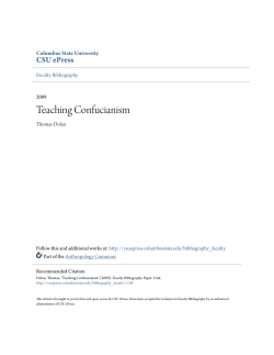 Teaching Confucianism - CSU ePress