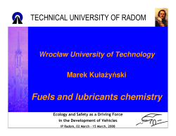 Fuels and lubricants chemistry
