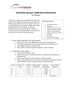 Herbicide Sprayer Calibration Worksheet